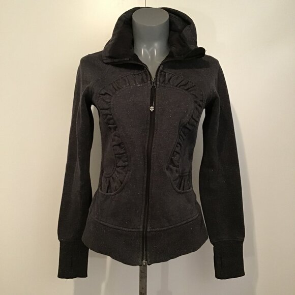 Lululemon Cuddle Up Jacket Heathered Black/Black Sparkle Size 6 - Picture 1 of 12